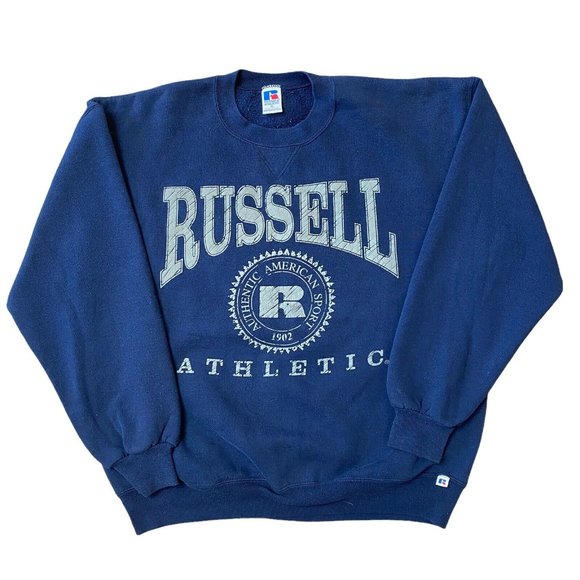 Russell Athletic Other - Vtg Russell Athletic Crewneck Sweatshirt Adult XL Logo RARE Blue Made In USA